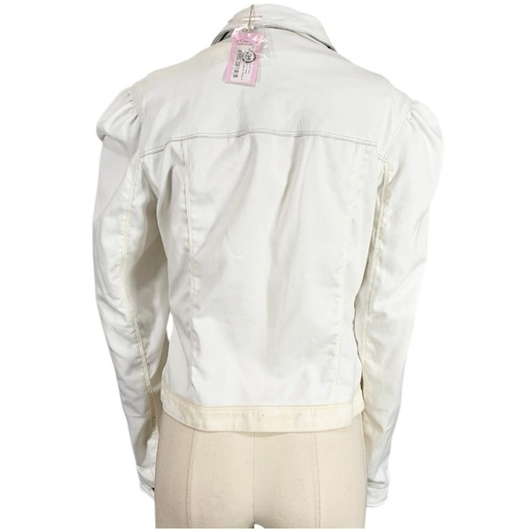 JKT NYC Ariel Twill Burnished Leather Trim Jacket Size Medium NEW - Picture 4 of 12